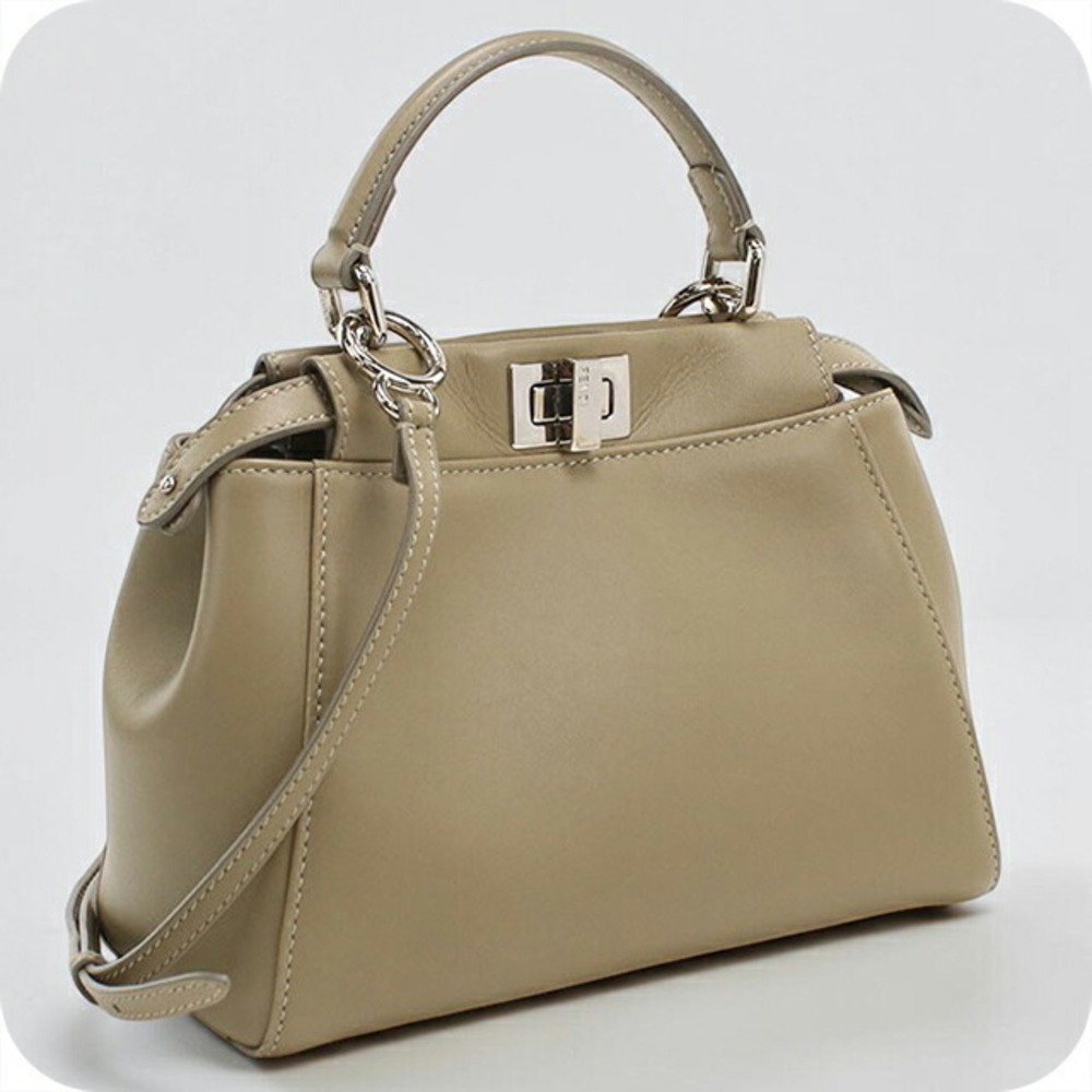 Fendi beige Handbag Peekaboo Tan